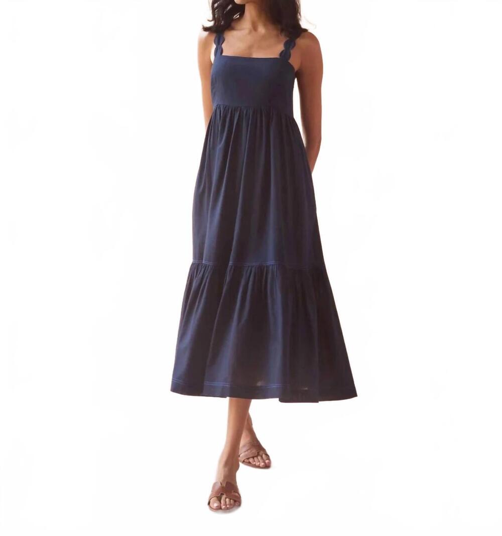 NEW OMIKA leena maxi dress in solid mariner